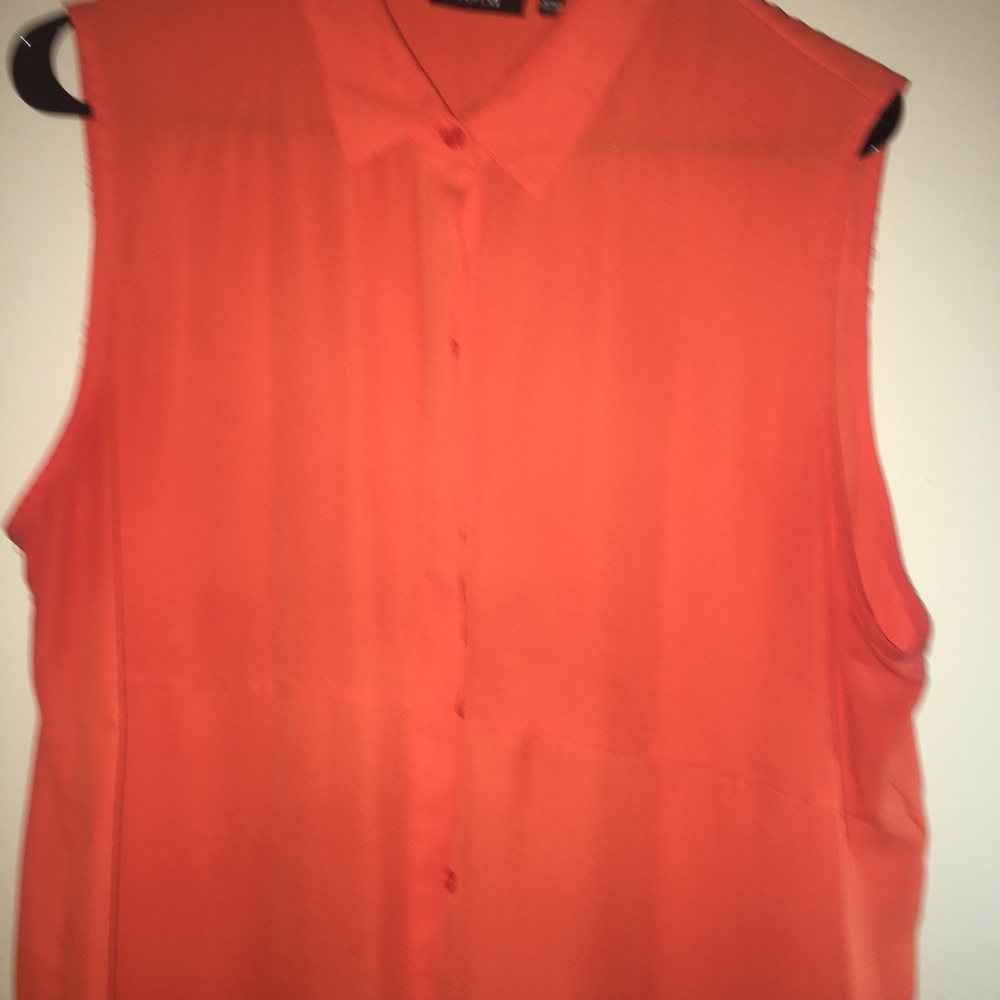 Orange button down shirt